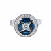 Ring 55 Art Deco style ring Sapphires Diamonds 58 Facettes