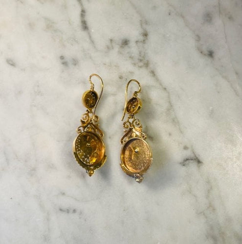 Boucles d'oreilles Paire de pendants perles, fin XIXème 58 Facettes