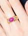 Bague 52 Bague rubis ovale cabochon suiffé or jaune 58 Facettes LP12-4