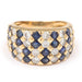 Bague Bague Damier Diamants Saphirs Or Jaune 58 Facettes B349