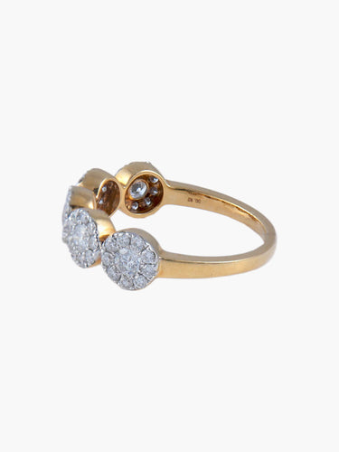 Bague Demi Alliance Fleurs Or jaune diamants 58 Facettes