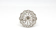 Ring Art deco style ring in platinum with diamonds. 58 Facettes