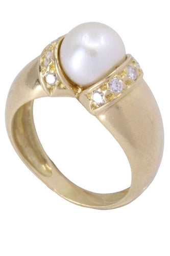 Bague 51 BAGUE PERLE ET DIAMANTS 58 Facettes 079031