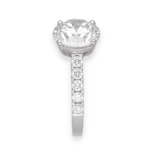 Bague Solitaire en or gris, diamant 58 Facettes