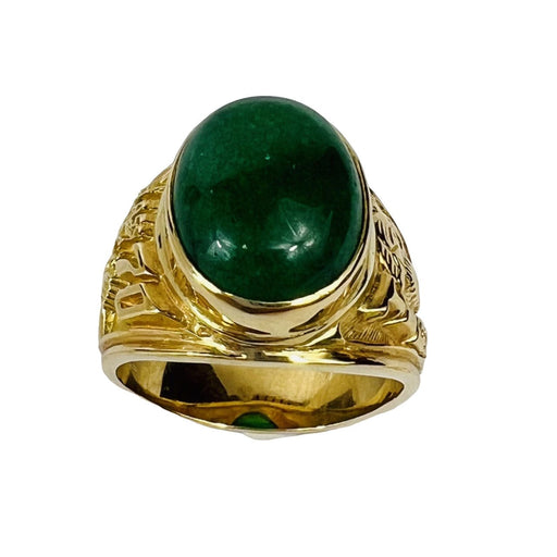 60 Green Stone Gold Signet Ring 58 Facettes 20400000740