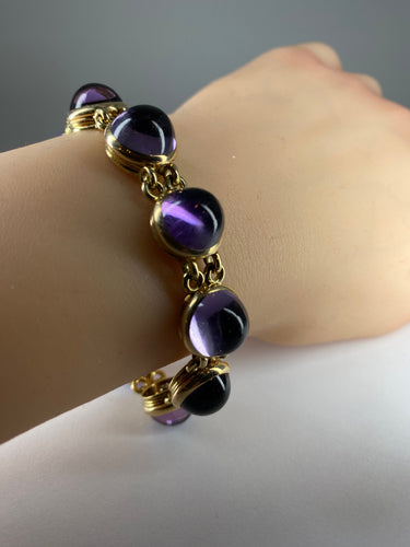 Bracelet Bracelet Améthystes cabochon 58 Facettes