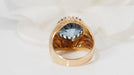 Ring Yellow gold and blue topaz gadrooned ring 58 Facettes 30912