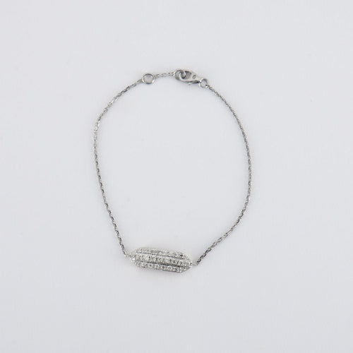 Bracelet Bracelet barrette or blanc Diamants 58 Facettes