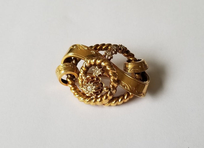 Broche Broche époque Napoléon III Or jaune Diamants 58 Facettes