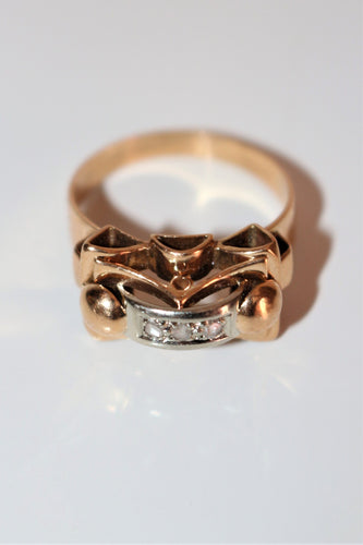 Bague 58 / diamant Bague Rétro 2 Ors, Diamants 58 Facettes 533