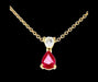 Pear Pendant in Yellow Gold with Sparkling Ruby and Diamond 58 Facettes