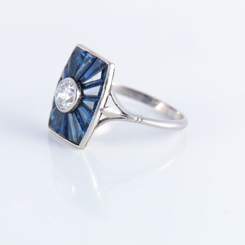 Bague Bague Art Deco saphirs et diamant 58 Facettes
