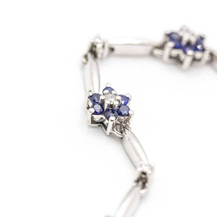 Bracelet Bracelet "Printemps" Or blanc Saphirs Diamants 58 Facettes D359715LF