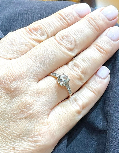 Bague 56 Bague Solitaire ancien Diamants 58 Facettes