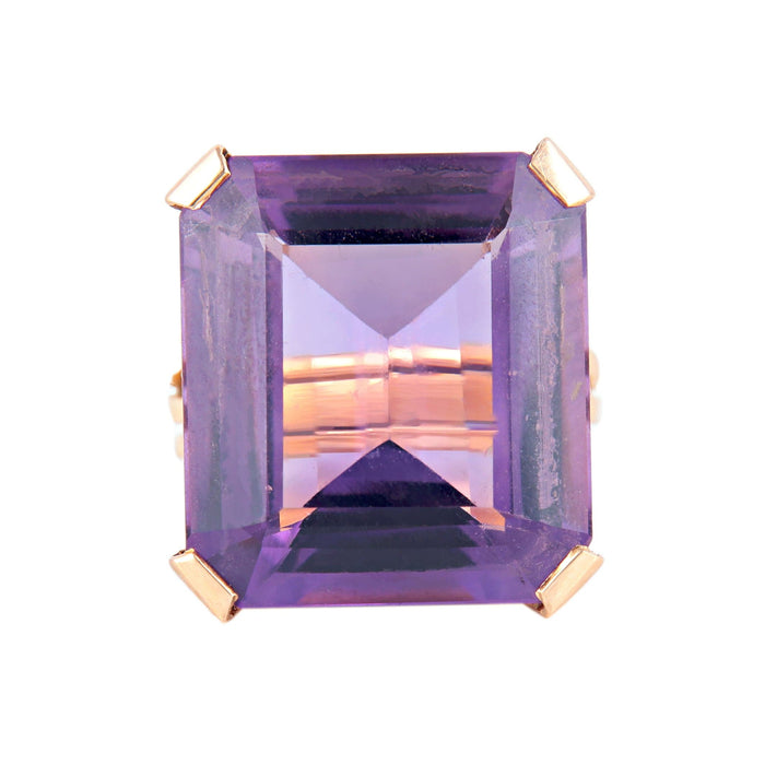 Bague 50 Bague Or jaune Pierre violette 58 Facettes