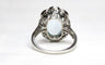 Bague 54.5 Bague de style Art Déco en platine avec diamants et aigue-marine centrale 58 Facettes