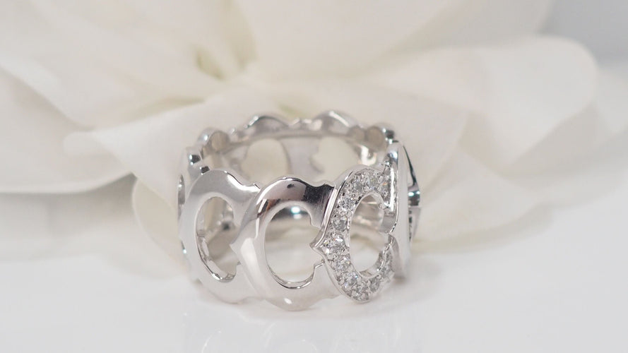 Bague 57 Bague collection C Cartier Or blanc Diamants 58 Facettes 32212