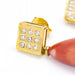 Earrings Gold, coral and diamond earrings 58 Facettes D360289JE