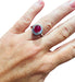 Bague Bague Rubis Cabochon Diamants 58 Facettes 7578 A