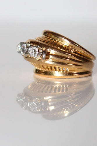 Bague Bague Rétro Trilogie de Diamants 58 Facettes 510