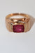 Ring 52 / synthetic ruby ​​Tank ring Verneuil ruby ​​signet ring 58 Facettes 534