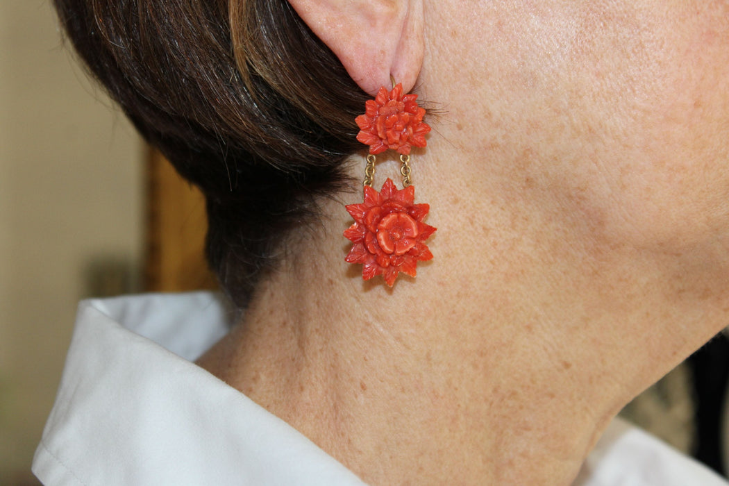 Boucles d'oreilles Boucles d'oreilles Or et Corail 58 Facettes 7404