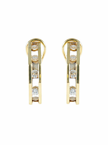 Boucles d'oreilles Créoles Or jaune Diamants 58 Facettes