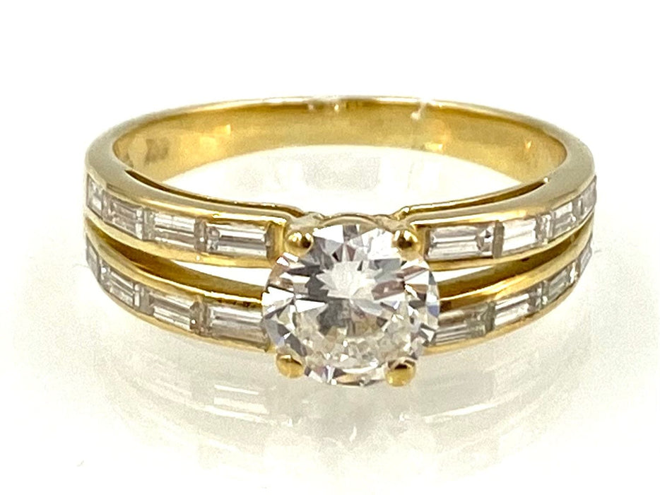 Bague Bague or jaune 18K et diamants 0.91ct 58 Facettes