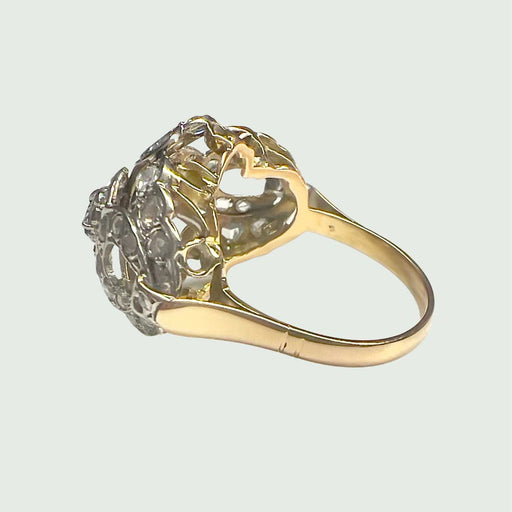 Ring 1930s Art Deco designer ring in gold and platinum with diamonds 58 Facettes Q951A (909)