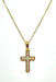 Chain necklace and cross pendant in yellow gold and diamonds 58 Facettes