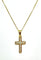 Collier chaine et pendentif croix en or jaune et diamants 58 Facettes