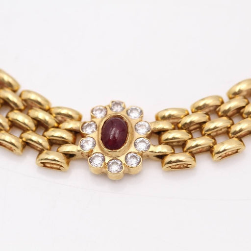 Bracelet Bracelet panthère en or avec rubis et zircone trotteuse 58 Facettes E358654