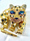 Broche Broche panthère Or Saphirs Diamants Email. 58 Facettes AB211