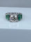 Bague 52 Bague Art Déco Platine, Diamant 1,55cts et Emeraudes 58 Facettes