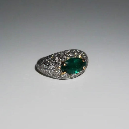 Bague Cartier - Bague Vintage Émeraude et diamants 58 Facettes