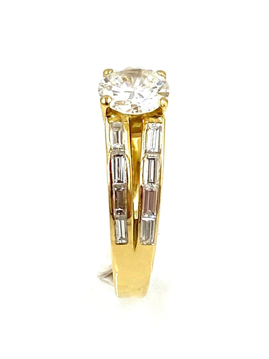 Bague Bague or jaune 18K et diamants 0.91ct 58 Facettes