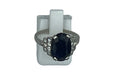 Ring 59 Platinum, sapphire, diamond ring 58 Facettes