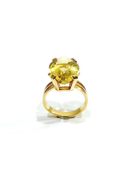 Bague 53.5 Bague Or rose et Citrine 58 Facettes