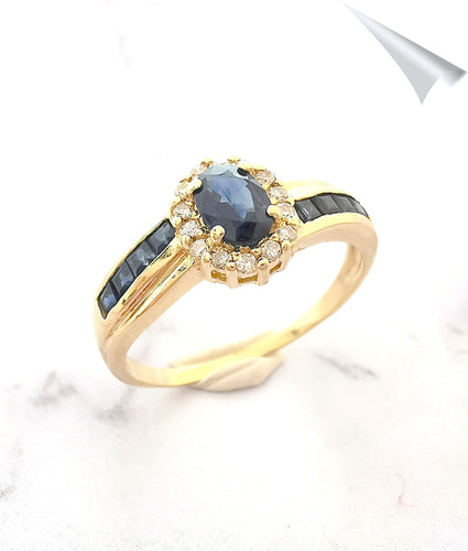 Bague Bague Saphirs Diamants Or Jaune 58 Facettes AA 1562