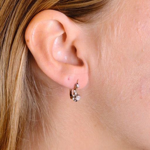 Boucles d'oreilles Boucles d'oreilles dormeuses anciennes Diamants 58 Facettes EL2-95