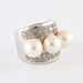Ring Ring in white gold, diamonds, pearls 58 Facettes