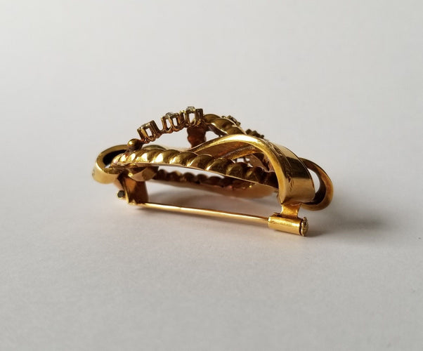 Broche Broche époque Napoléon III Or jaune Diamants 58 Facettes