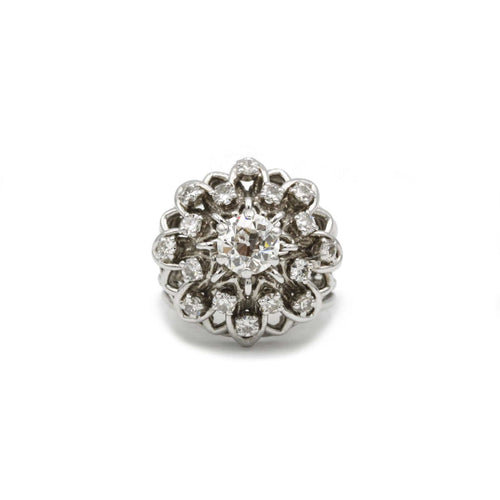 Bague 47 Bague or blanc et diamants 58 Facettes 240045R