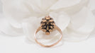 Ring 53 Old marquise ring in pink gold and garnets 58 Facettes 32066
