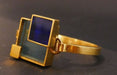 Bracelet Bracelet in gold metal and light blue and dark blue plexis. 58 Facettes 1035055