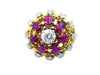 Ring Ring 1960 yellow gold diamonds and rubies 58 Facettes