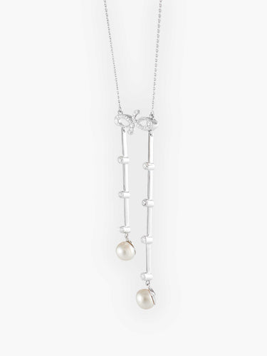 Collier Collier Négligé Perles et Diamants 58 Facettes