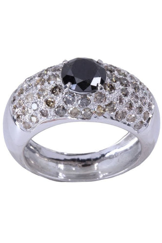 Bague 53 BAGUE MODERNE DIAMANT NOIR 58 Facettes 073501