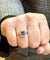 Bague 55 Bague en or blanc 18 carats , tanzanite et diamants baguettes 58 Facettes