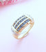 Ring Sapphires and Diamonds Ring Gold 58 Facettes AA 1632